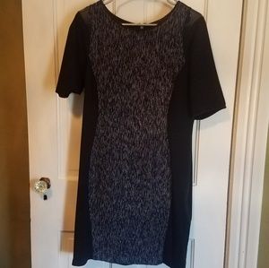 Black and Navy Panel Dress